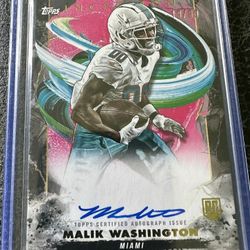 Really Nice 2024 Malik Washington Topps Inception Magenta RC, Auto, 19/99 Card