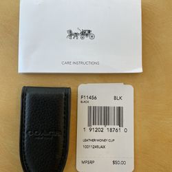 Coach Leather Money Clip