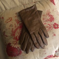 Fownes Genuine Leather Gloves Camel Color Sz 7