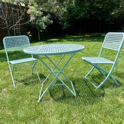 Teal Folding Patio Set 