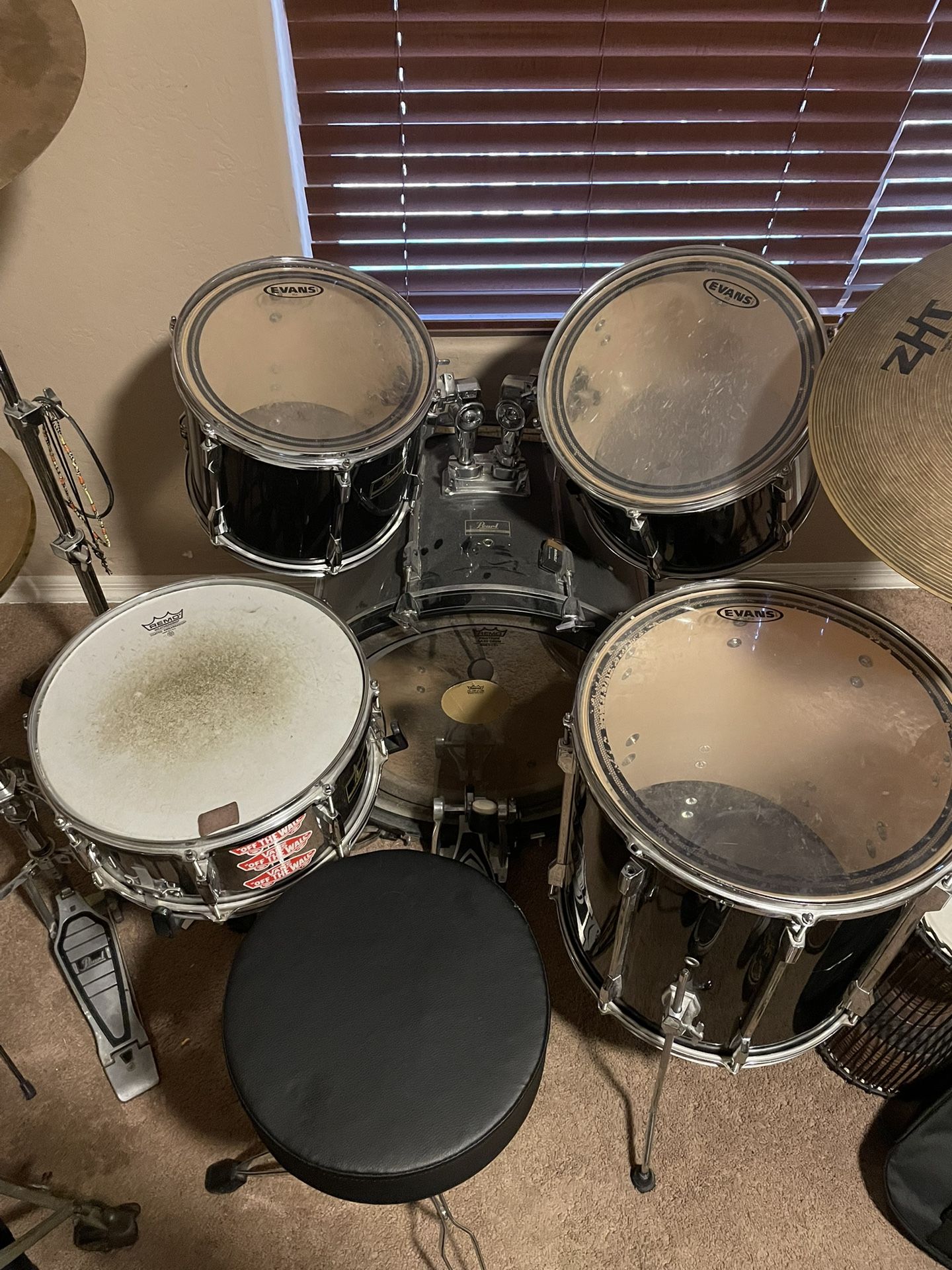 BLACK Pearl Export Series 80’s FULL DRUM SET
