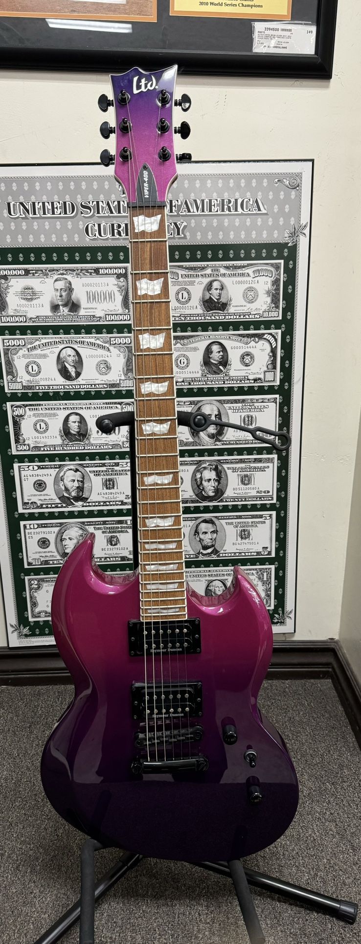 ESP LTD VIPER 400 PINKBERRY FADE METALLIC WITH GIG BAG