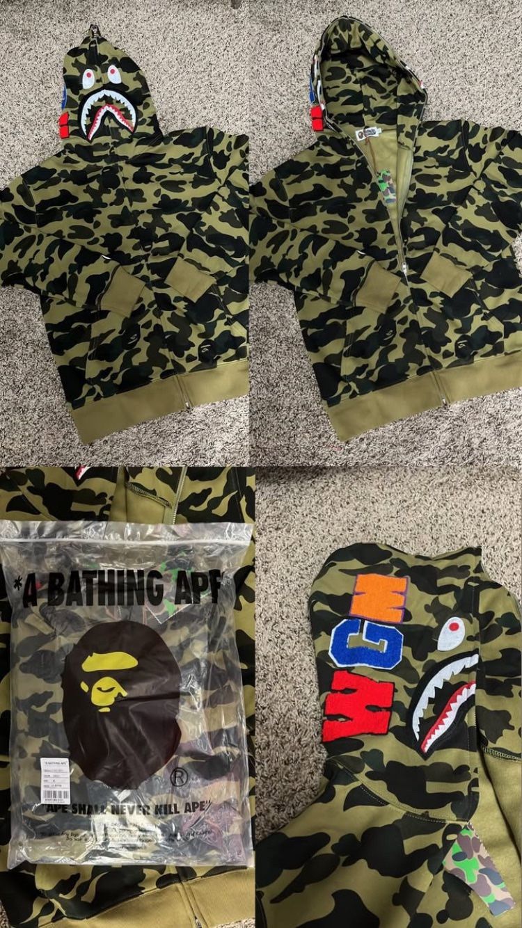 GREEN BAPE ZIPS