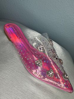 Cape Robbin Clear Rhinestone Pointed Toe Mule