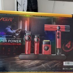 VGR Stepless Pro 4-in-1 Barber Kit – C1 + T1 + FS+ + HD1 – Super Power Combo – Brand New 