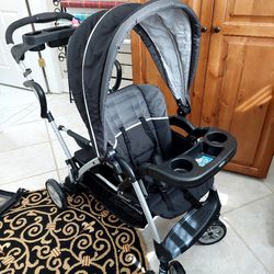 Double Stroller Baby And Standing Toddler