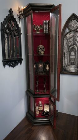Tall narrow Gothic style cabinet