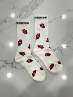 White Chrome Heart Socks