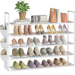 5 Tier Shoe Organizer With Side Bag 