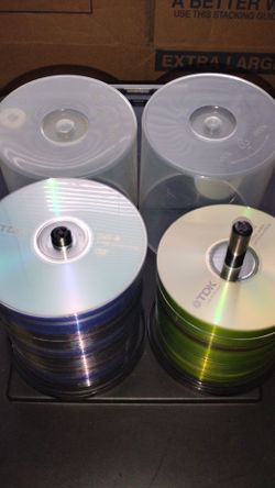 Big Lot of Empty 100 DVD-R , 75 CD-R, 12 thin dvd cases, 4 thick dvd cases.