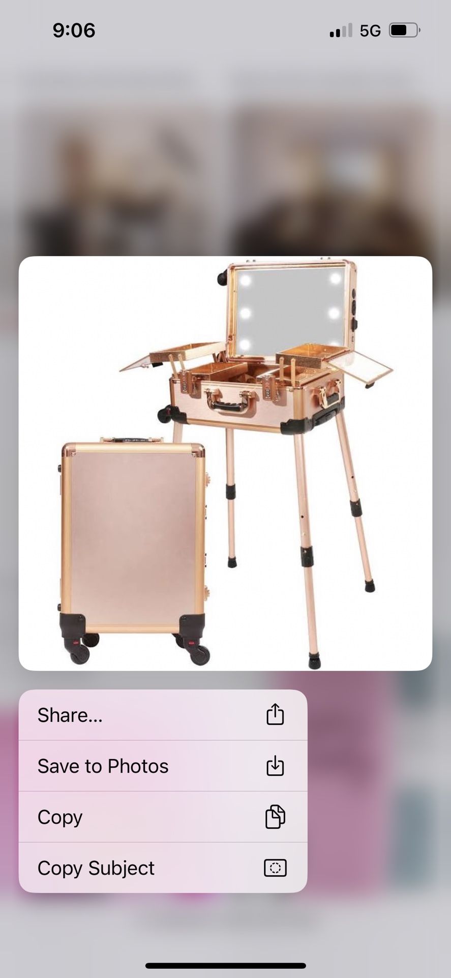 TRAVEL SUITCASE VANITY Rose Pink