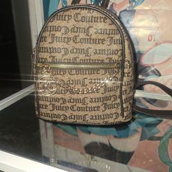 Beautiful Taupe Coffee Colored Mini Backpack With Gold Chain