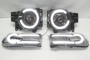 LA Zona Auto Parts 2007 to 2014 Toyota FJ Cruiser Headlights DRL LED Luces Micas Calaveras Faros Focos Luz Light Day