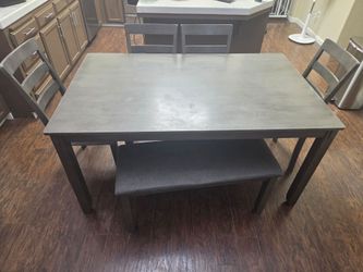 Wood Dining Table & Chairs