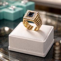 14kt Gold Diamond Mens Ring