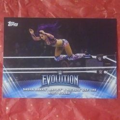 2019 Topps WWE Sasha Banks #WE-7 Evolution Frog Splash Womens Division Card Wrestle World Wrestling Sports Collectible Trading 