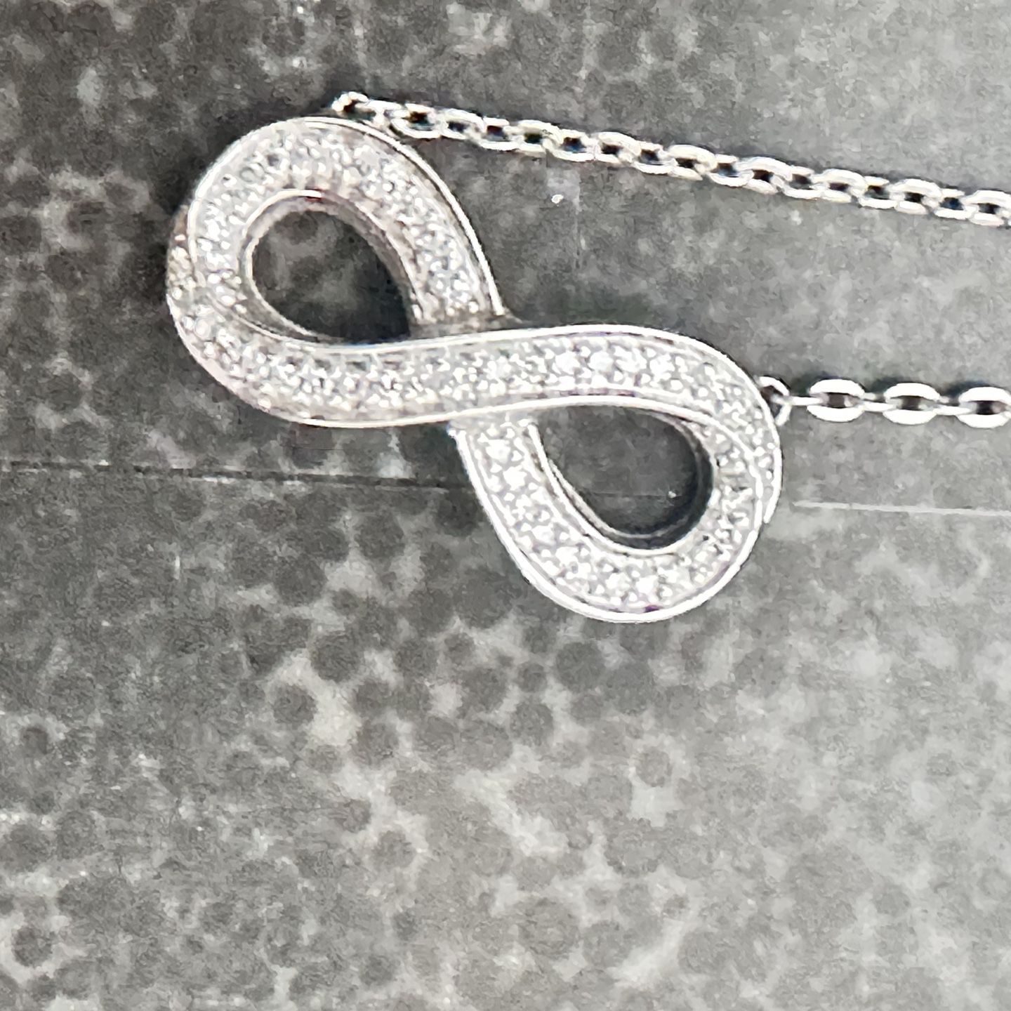 Infinity Silver And Diamond Necklace 