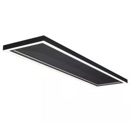 BRAND NEW IN BOX Shop Commercial Electric 10 in. x 4 ft. Low Profile Flat Panel Black Dimmable 5CCT Selectable LED with Night Light Flush Mount Ceilin