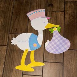 Welcome Baby Stork Wall Door Decoration