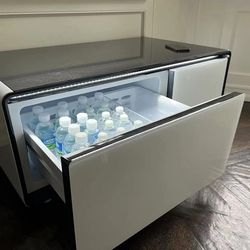 Modern Smart Coffee Table Built-in Fridge Bluetooth Speaker Touch Control Panel 