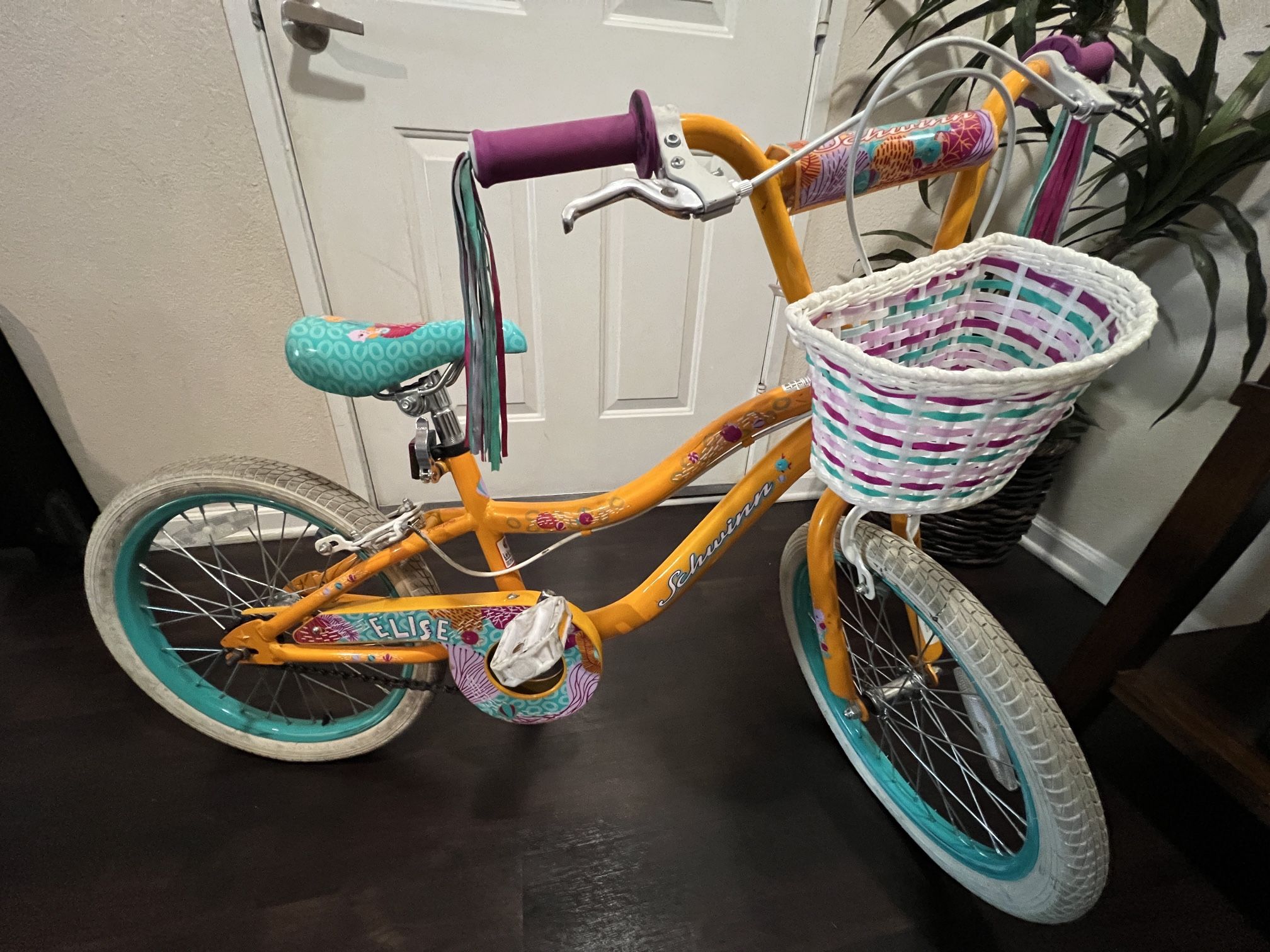 Girls Bike Yellow Bike With Basket Schwinn Girls' 18 Elise