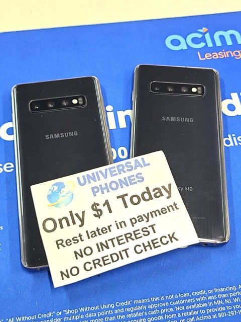 In Box Samsung Galaxy S10 128gb Unlocked Like New Condition No Defects.
$1 Down NO CREDIT CHECK FINANCING