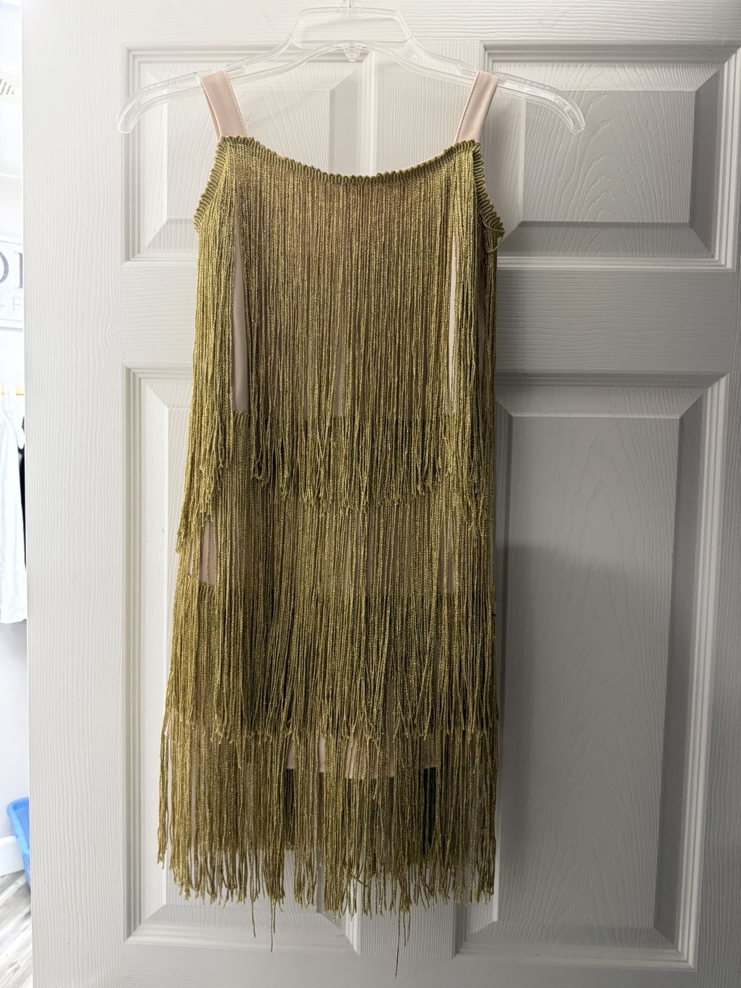 Gold Fringe Dress For Kids