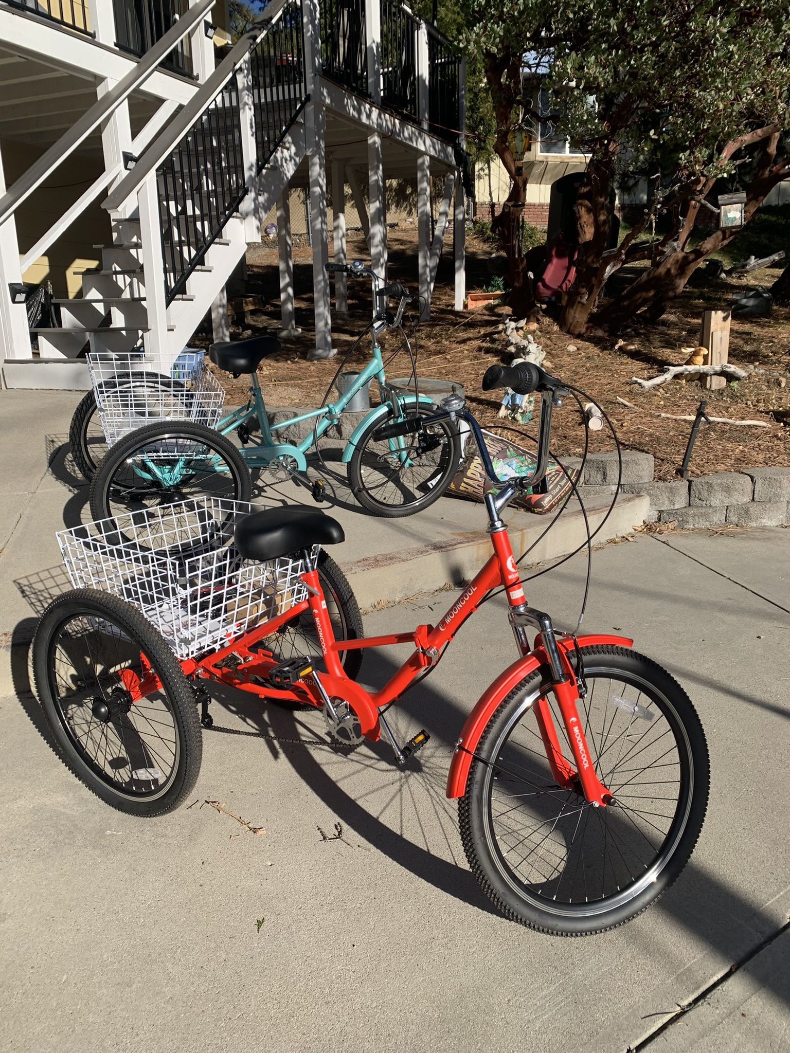 2 Adult 24 Inch Foldable 7 Speed Trikes