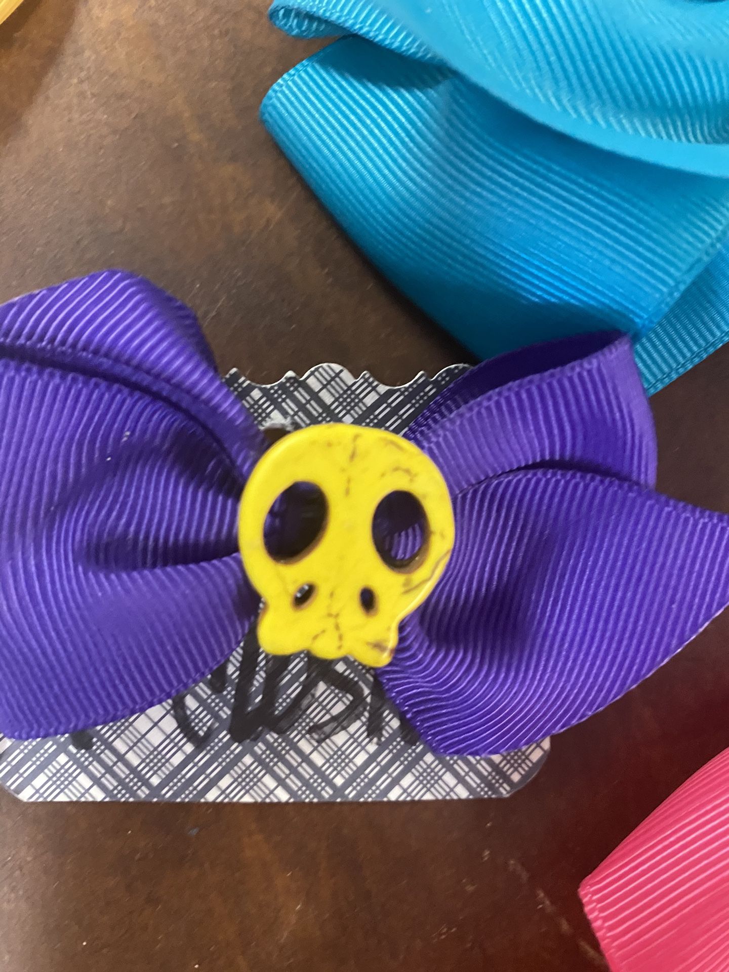 Assortment Of hand made One Of A Kind  Of Day Of The Dead Bows 