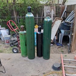 Acetylene And Oxygen  Tanks