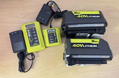 2 Ryobi 40V 6Ah battery w/ Charger