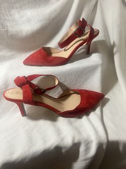 Sole Society Women’s Red Suede Sling Back Size 11
