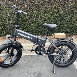 Kickwey 20 Inch Fat Tire Foldable Electric Bicycle 35MPh 