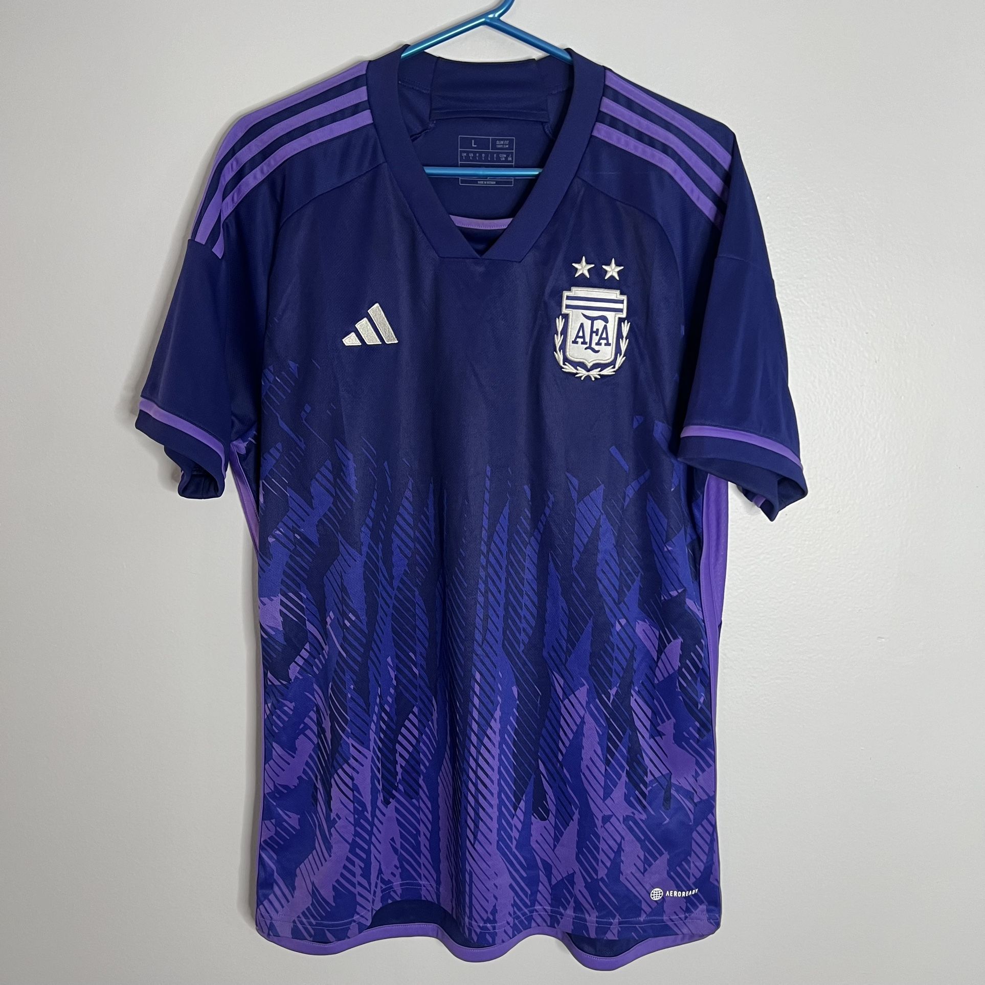 Argentina National Team Jersey Mens Large Purple Adidas 2022 2023 Futbol