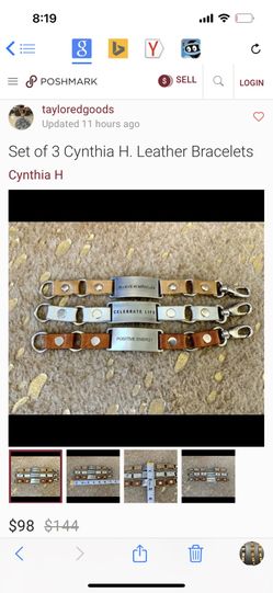 Set of 3 Cynthia H. Leather Bracelets