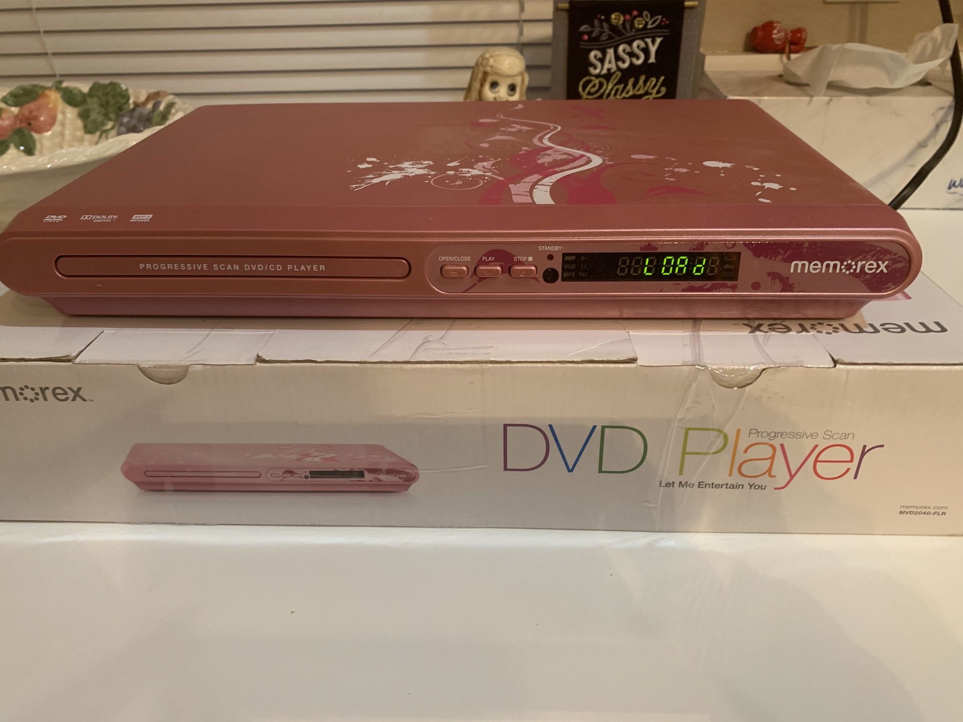 Memorex Pink DVD CD Player Combo