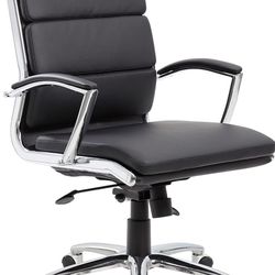 oss Office Products CaressoftPlus Executive Chair, Traditional, Metal Chrome Finish 30D x 27W x 42H in