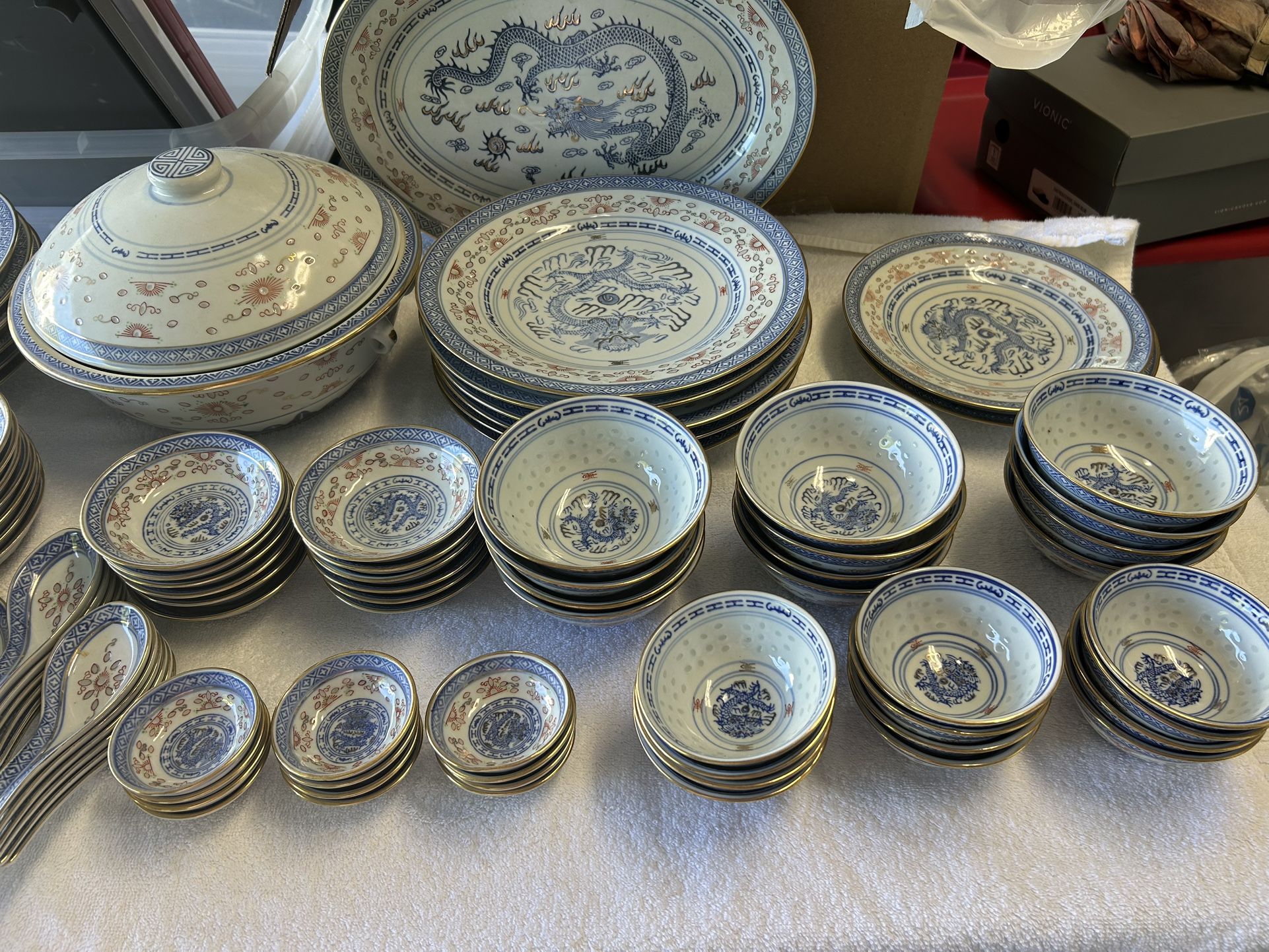 Blue And White Dragon China