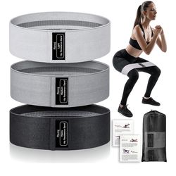 Resistance Bands for Working Out: 3-Set Professional Exercise Bands for Pilates, Yoga, Home Gym, Booty, Leg Training | Heavy/Medium/Light Fabric Loops