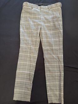 Slim-Fit Plaid Dress Pants 