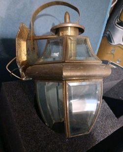 Exterior Incandescent Luminare Wall Sconce 1-Light Antique Brass Clear Glass