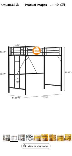 Twin size loft bed