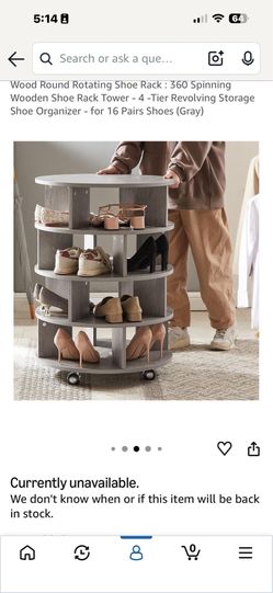 Wood round rotating shoe rack