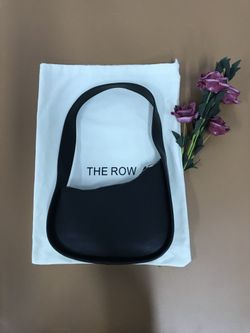 The Row Half Moon Bag in Leather Black
