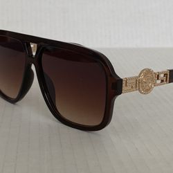 Versace Sunglasses Men Big Frame Brown Medusa