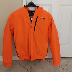 Very warm jacket  new, safety orange