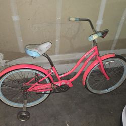 Girls Bicycle With Training Wheels 