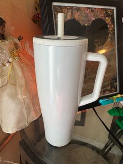 40-oz White Glitter BruMate