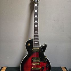 Black/Deep Red Les Paul Custom Style Chibson Not Gibson Electric Guitar