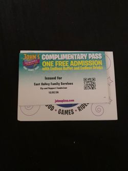 John's Incredible Pizza Free Admission Pass